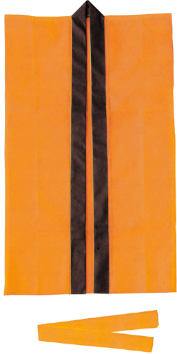 【ATC】ロングハッピ不織布オレンジ小学校高学年～中学生用(ハチマキ付) 1525