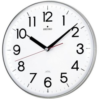 SEIKO セイコー 掛時計 プラスチック枠 白塗装 アラビア数字 スイープセコンド おやすみ秒針