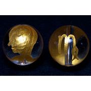 【彫刻ビーズ】水晶 10mm (金彫り) 12星座「乙女座」