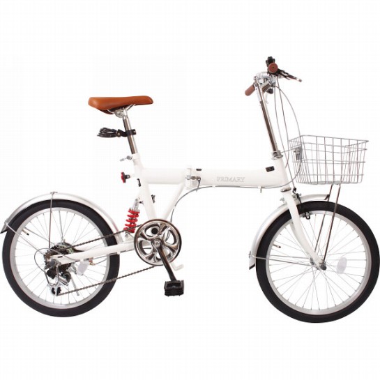 【代引不可】 プライマリー　２０型折りたたみ自転車　（カギ・カゴ・ライト付） 本体