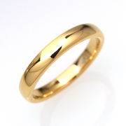 【価格改定】タングステン3mm幅 甲丸リング  イエローゴールド