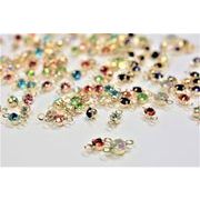 シャネルストーン【ゴールド座付き　上下マルカン】A級品ガラスラインストーン　繋ぎチャーム