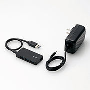 エレコム タブレットパソコン用USBハブ（ACアダプタ付きモデル） U3HS-A420SBK