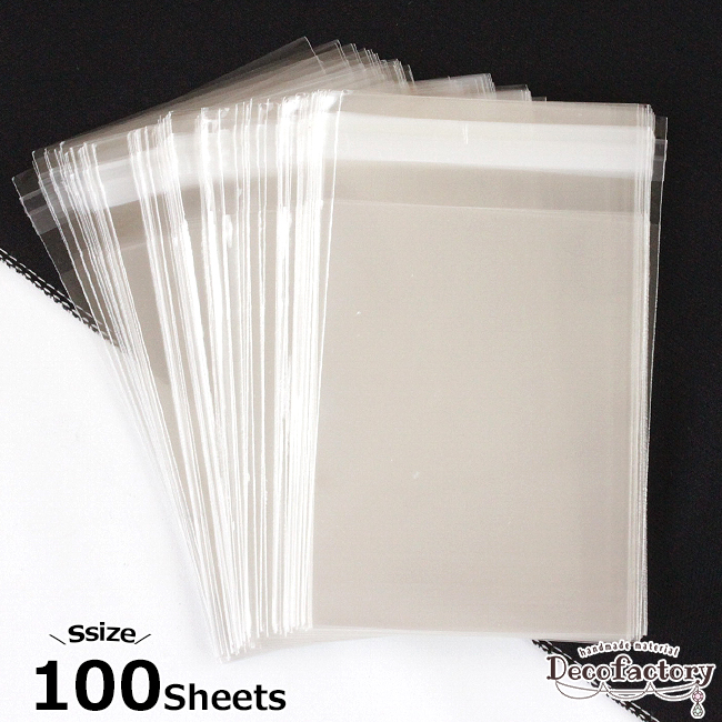 【100枚・Sサイズ】約7×12cm　OPP袋/粘着テープ付き袋/透明袋　クリアカラー