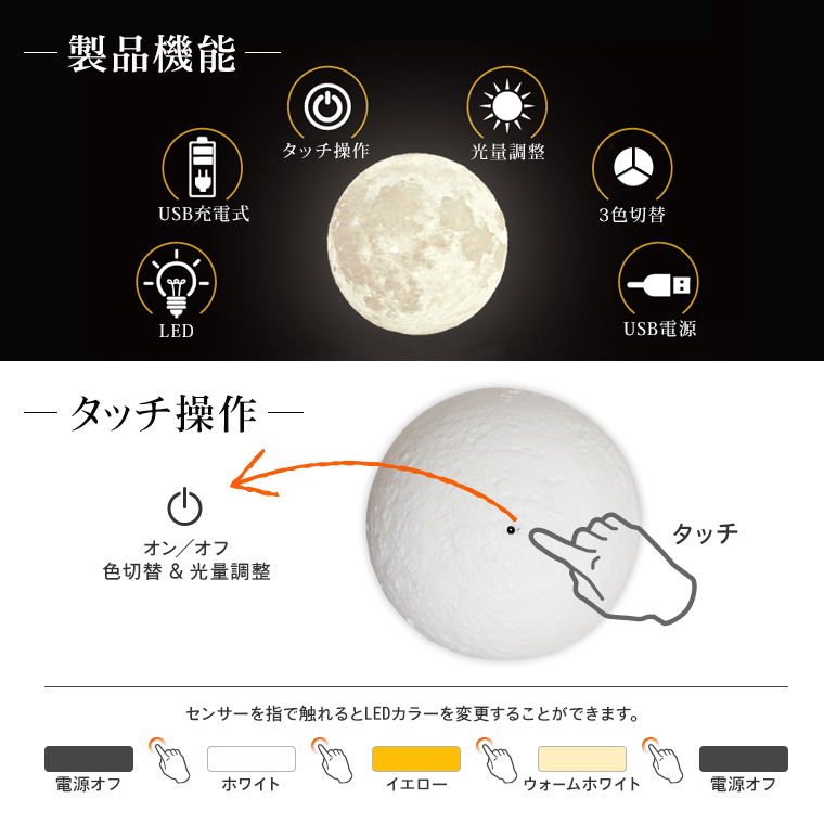 間接照明 インテリア ライト 月のランプ ルームライト おしゃれ あかり 卓上 Led 調光 充電 直径15cm 家具 インテリア 株式会社カスミ商事 問屋 仕入れ 卸 卸売の専門 仕入れならnetsea