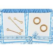 アンティークパーツ/デザインマルカンCカン/両端9ピン/縄模様幾何パーツ/基礎金具/最安値＆当日出荷