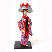 ＜和雑貨・人形＞9インチ　日本人形　沖縄　琉球舞踊　ピンク　No.303-120