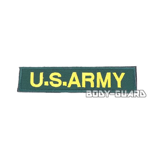 U.S. ARMY　角ワッペン　13.5×3　ブラウン(黒字)