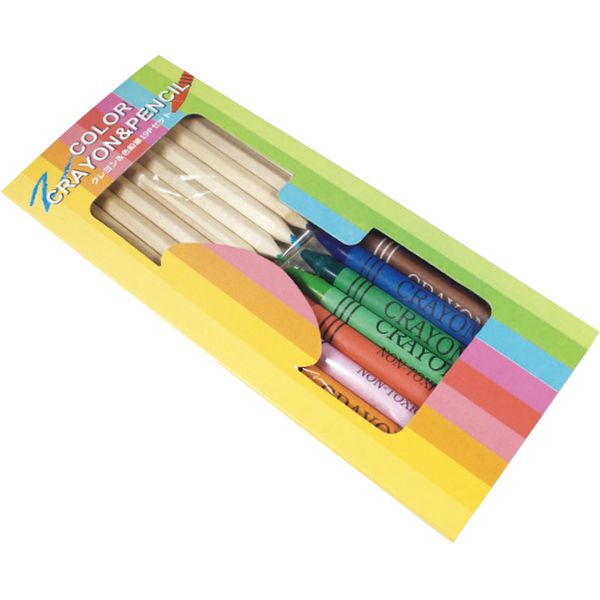 （4月より予約販売に変更）クレヨン&色鉛筆19Pセット E3104【取寄品】