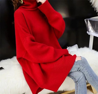 韓国ファッション　ハイネック　カジュアル　セーター