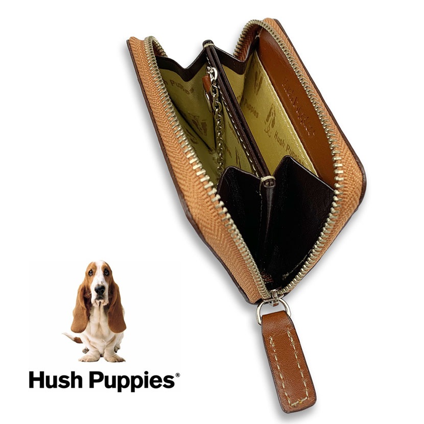 全3色 Hush Puppies ハッシュパピー リアルレザー バイカラー ラウンドファスナー コインケース 小銭入れ ファッション雑貨 株式会社 砂村 Takka事業部 問屋 仕入れ 卸 卸売の専門 仕入れならnetsea