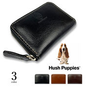 全3色　Hush Puppies ハッシュパピー リアルレザー バイカラー ラウンドファスナー コインケース 小銭入れ