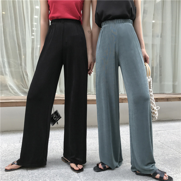 ニット ゆったりする ストレート アイスシルク ワイドパンツ ハイウエスト ドレープ 気質 細身 アパレル 合同会社 サムズアップ 問屋 仕入れ 卸 卸売の専門 仕入れならnetsea