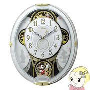 リズム時計 Rhythm ディズニー ミッキー&フレンズ 掛け時計 電波時計 からくり時計 メロディ付 白 M509