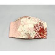 【ご紹介します！安心の日本製！正絹100％×日本の伝統美！】着物地 ハレマスク M  桃色