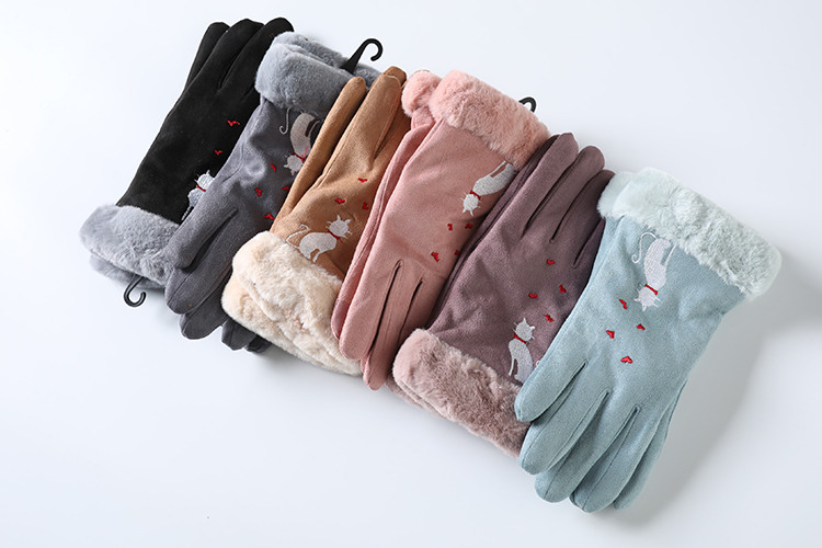 カジュアル派の定番アイテム 韓国ファッション 手袋 タッチスクリーン 刺繍 sweet系 5本の指
