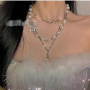 今が絶対買い流行 ヤングスタイル 真珠 マルチレイヤー ステッチ ネックレス トレンド 上品映え