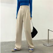 ナチュラルでシンプルなデザイン 韓国ファッションゆったりするスーツ ドレープ パンツ 洗練された