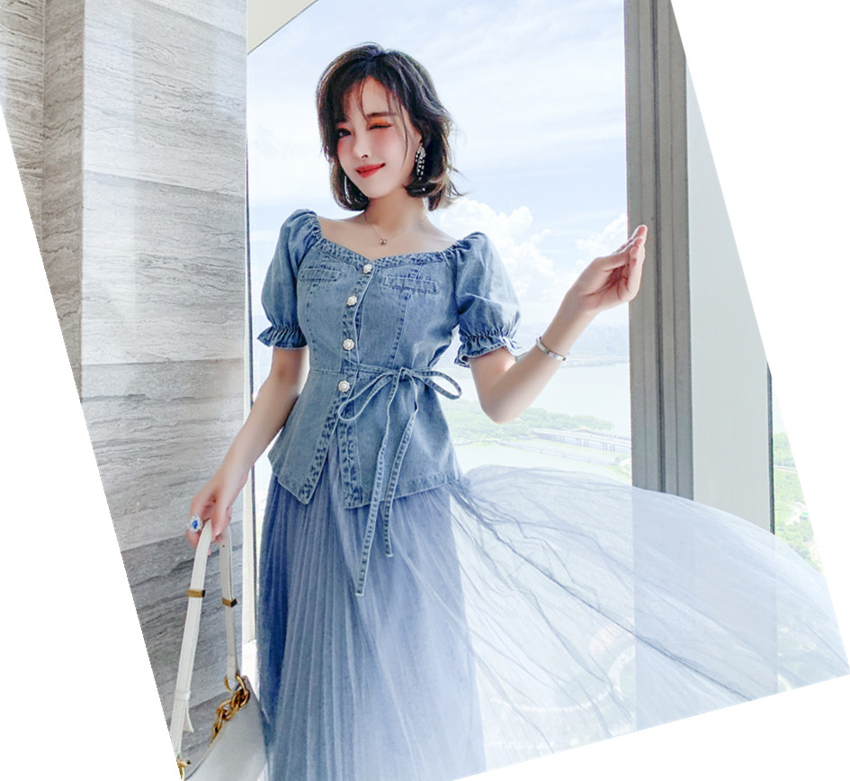 韓国ファッションオシャレデニムセットアップレディース 通勤通学 夏新作 アパレル 株式会社 ハイスター 問屋 仕入れ 卸 卸売の専門 仕入れならnetsea