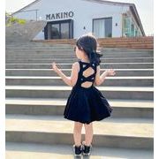 夏新入荷  ワンピース  キッズ  ロングTシャツ  背中ワンピ  女の子 可愛い  韓国子供服  80-130CM