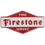 アメリカン ダイカット エンボス メタルサイン Firestone