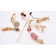 【ペット用品】猫用おもちゃ 猫じゃらし 7種類 セット 天然木 コットン 羽 紙 を使用した 自然素材