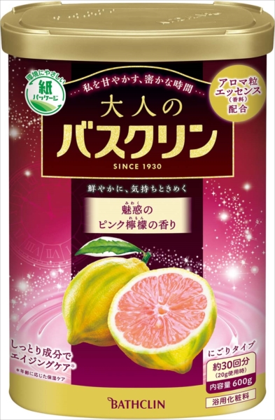 大人のバスクリン　魅惑のピンクレモンの香り　６００ｇ 【 バスクリン 】 【 入浴剤 】