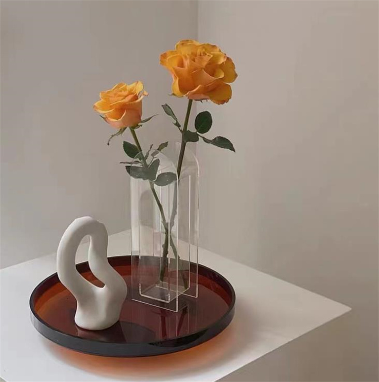 センスがいいです クリエイティブ 花瓶 透明な 花 アクリル アート 装飾 カスタマイズ ドライフラワー