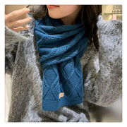 韓国ファッション 2021 原宿風 ニット スカーフ 冬 気質 女の子 学生 ピュアカラー 暖かい トレンド