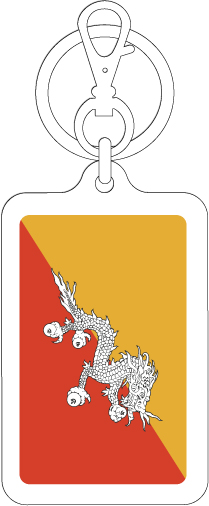 【選べるカラー】KSK370 ブータン BHUTAN 国旗キーホルダー 旅行 スーツケース