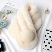 新作 冬 厚手 ぬいぐるみ スカーフ 可愛い 暖かい イミテーションウサギの毛 ファー