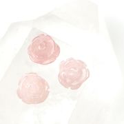 【一粒売り】　バラ石　バラ彫物　ローズクォーツ　約12mm　ビーズ　彫刻パーツ　恋愛