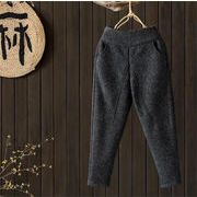 韓国ファッション ゆったりする ニット 厚手 暖かさ カジュアルパンツ 九分丈パンツ テーパードパンツ