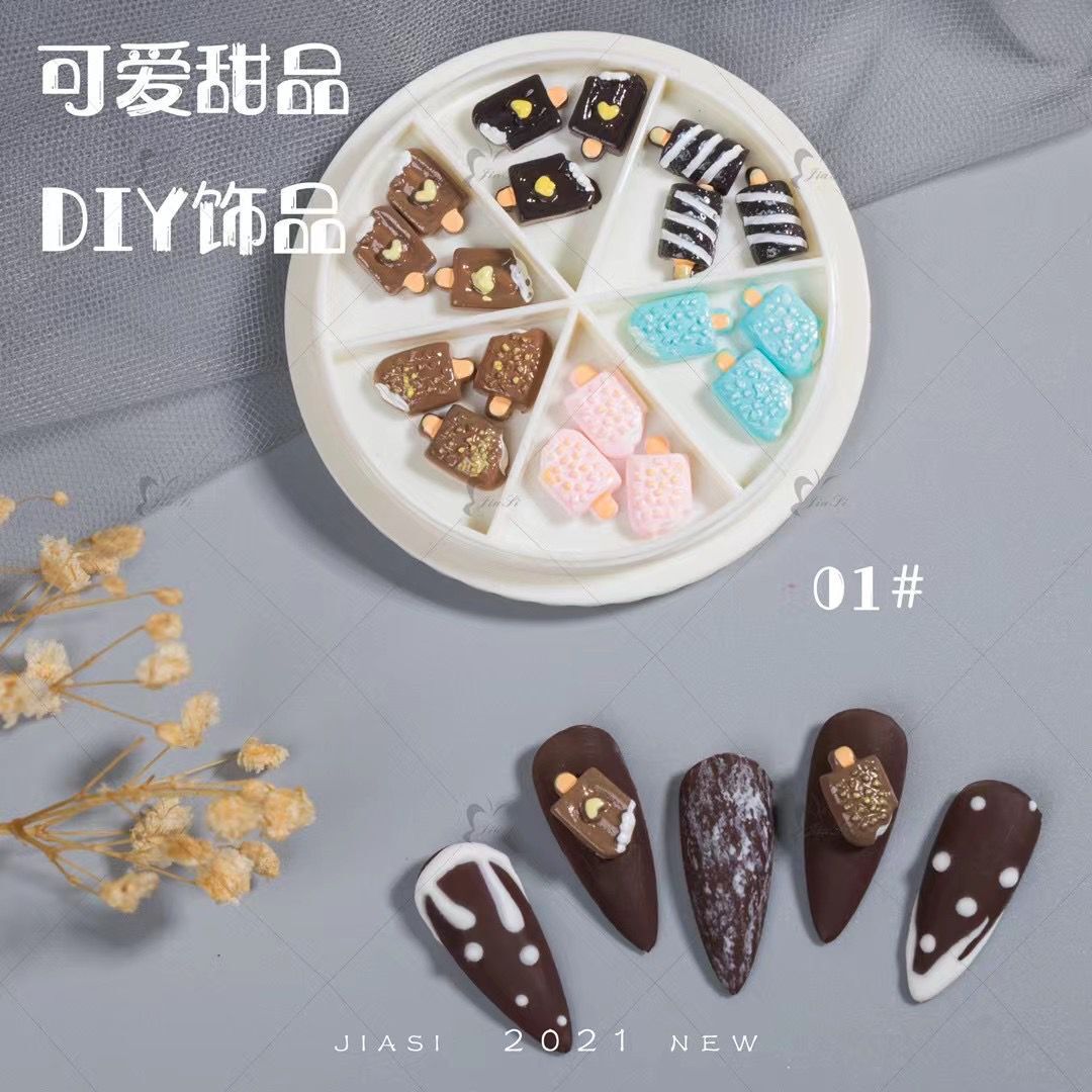 かわいいレジンネイルアート ケーキ ドーナツ アイスクリーム ネイル