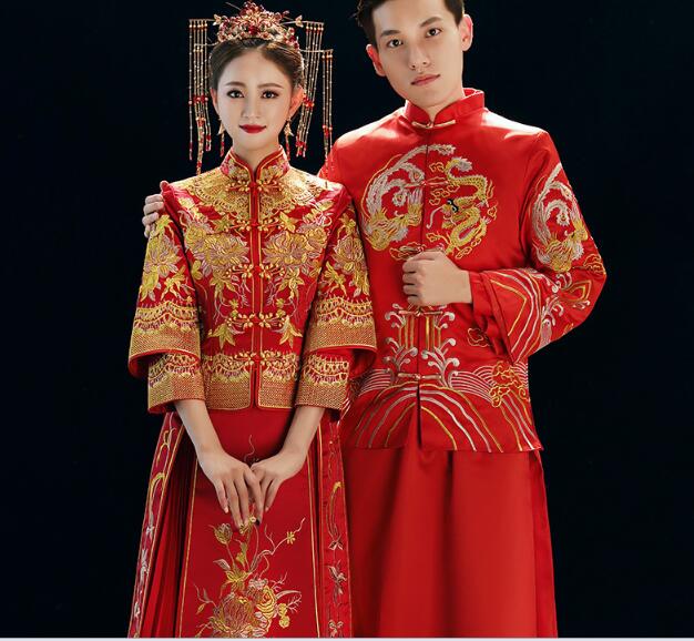 フォーマル/ドレスウエディングドレス　前撮り　結婚式　中国　婚礼衣装　中華風ドレス　セット