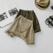 新作半ズボン七分ズボンリンネルショートパンツ韓国子供服無地シンプル女の子
