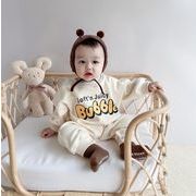 ins超人気　ベビーロンパースベビー服着ぐるみカバーオール防寒着　裏毛付き