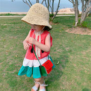 新作子供服ベストワンピース通気スカート初回夏服韓国子供服単品令和元年涼しい
