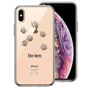 iPhoneX iPhoneXS 側面ソフト 背面ハード ハイブリッド クリア ケース The Bees ミツバチ 蜂 可愛い