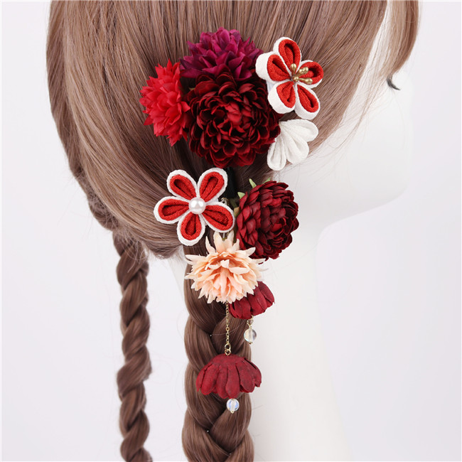 髪飾り 2点セット つまみ細工 花飾り 振袖用髪飾り 花 着物 ヘア 