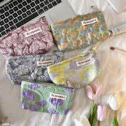 ペンケース　収納バッグ　花柄　刺繍　デザイン　韓国ファッション　全24色