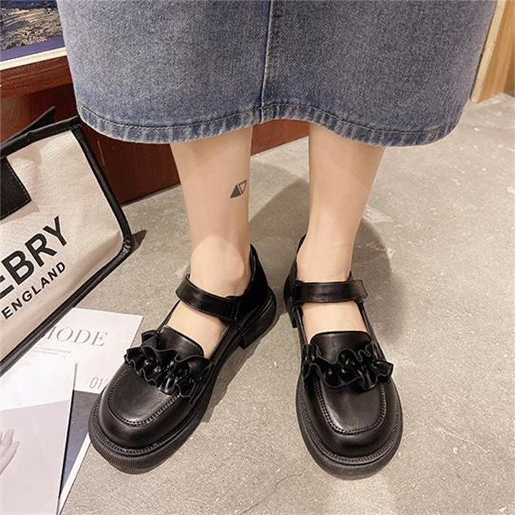 新しいデザイン 早い者勝ち 革靴 レトロ メリージェーン靴 丸い