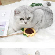 新しい猫のおもちゃひまわり面白い猫スティック韓国の手編みの花子猫インタラクティブおもちゃ