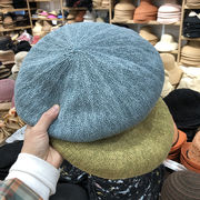 編みベレー帽　夏　透かし　韓国ファッション　レディース　全7色