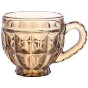2個入 コーヒーカップ 透明な 小さい新鮮な ガラス レトロ ウォーターカップ