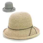 Orient細編みマニラ麻MIXペーパーエッジアップハット　レディース帽子