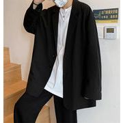 合わせやすい服で 男の子ファッション 韓国 トレンドスモールスーツコート2022年春秋 レトロ ゆったりする