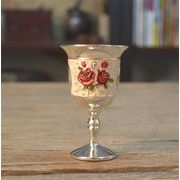 2022新年大感謝祭! 白ワイングラス 絶妙な 金属 ゴブル バラの花 スピリットグラス 小さなワイングラス