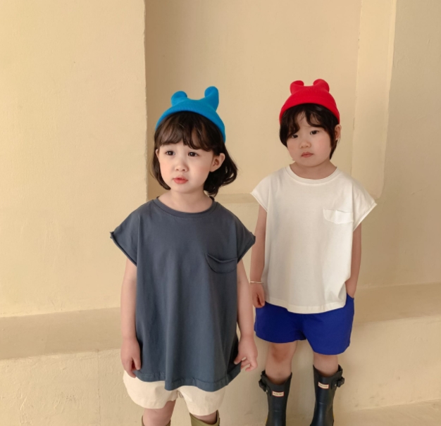 2021春夏新作男女兼用 カジュアル Tシャツ 無地 トップス 韓国子供服