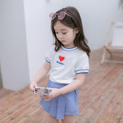 韓国子供服の女の子の夏の新しいかわいいスーツのトレンド2022年Tシャツショーツツーピーススーツ